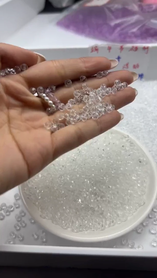 未镶嵌颈饰水晶w1400白水晶切面算盘4mm*50颗