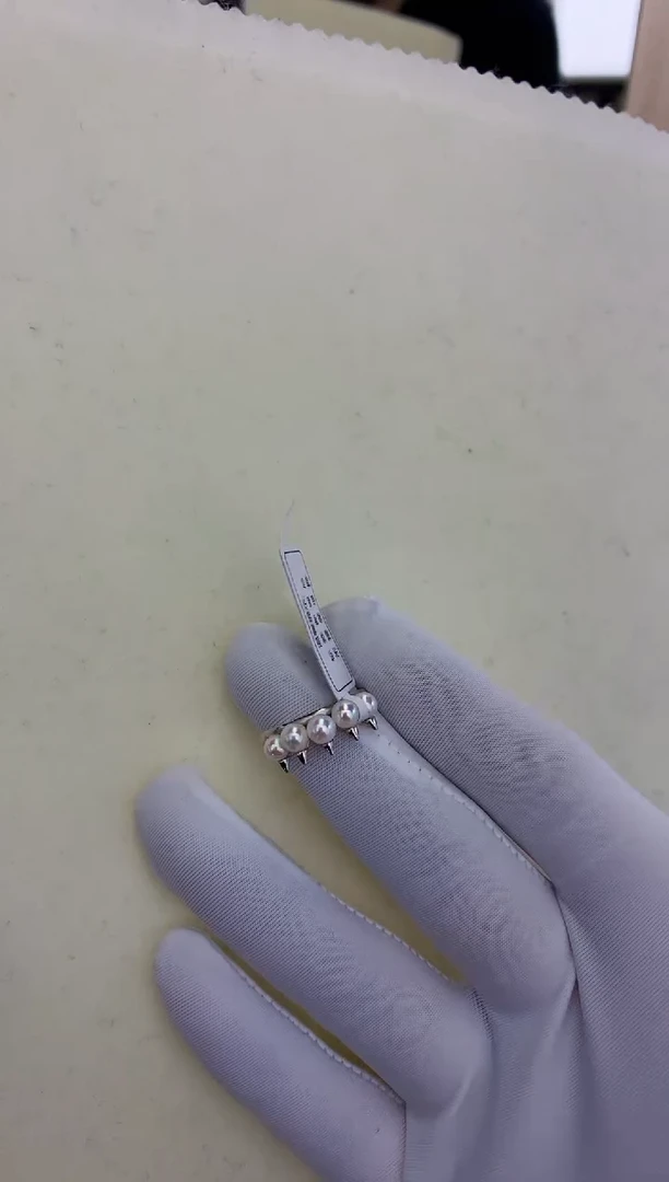 银S925镶嵌饰品海水珍珠设计款戒指