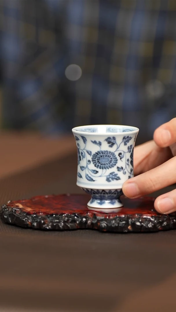 景德镇陶瓷四季花卉单杯