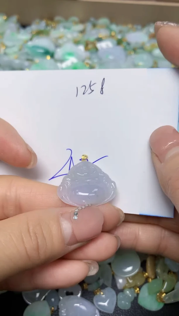 【闪购商品】翡翠挂件18K金镶嵌 天然翡翠A货