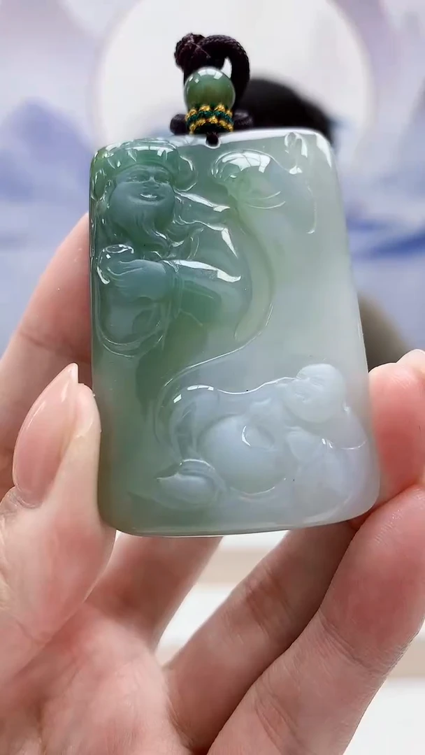 未镶嵌定制翡翠4917MM-毛货挂件34