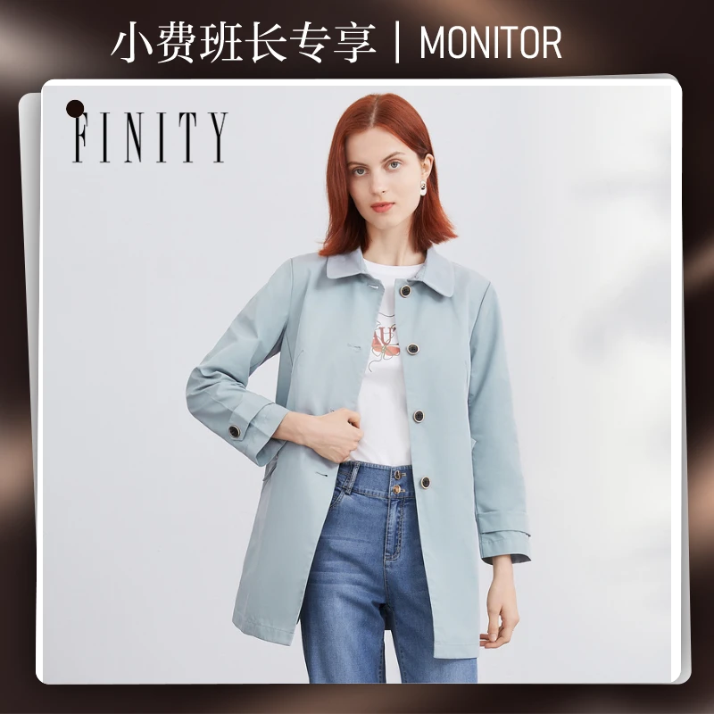 【小费班长】FINITY 风衣气质时尚休闲翻领显瘦简约 F21TD4131F