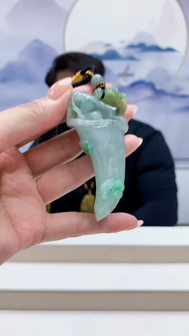 未镶嵌定制翡翠5060MM-毛货挂件54