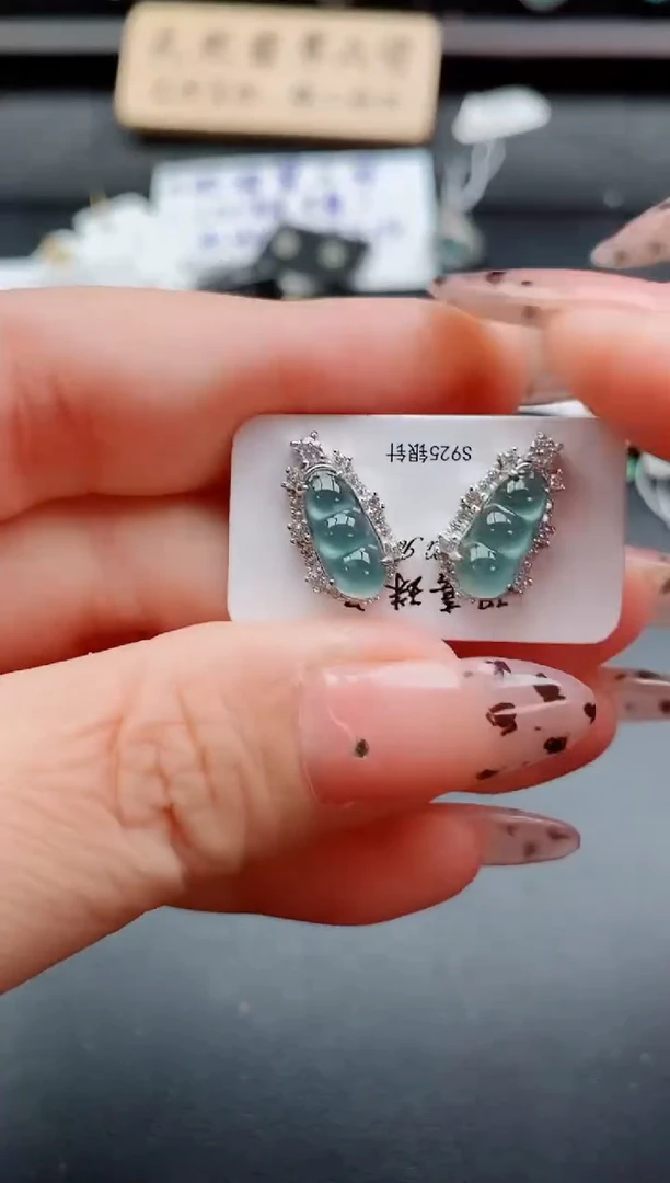 银S925镶嵌戒指翡翠1