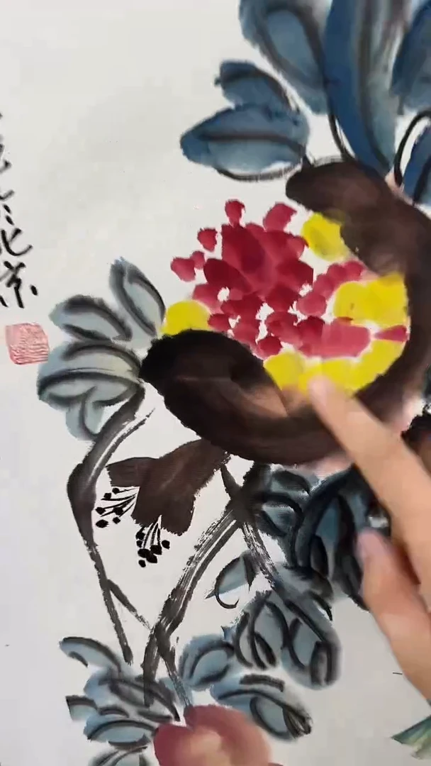 国画柳晓叶绘画2pc花鸟