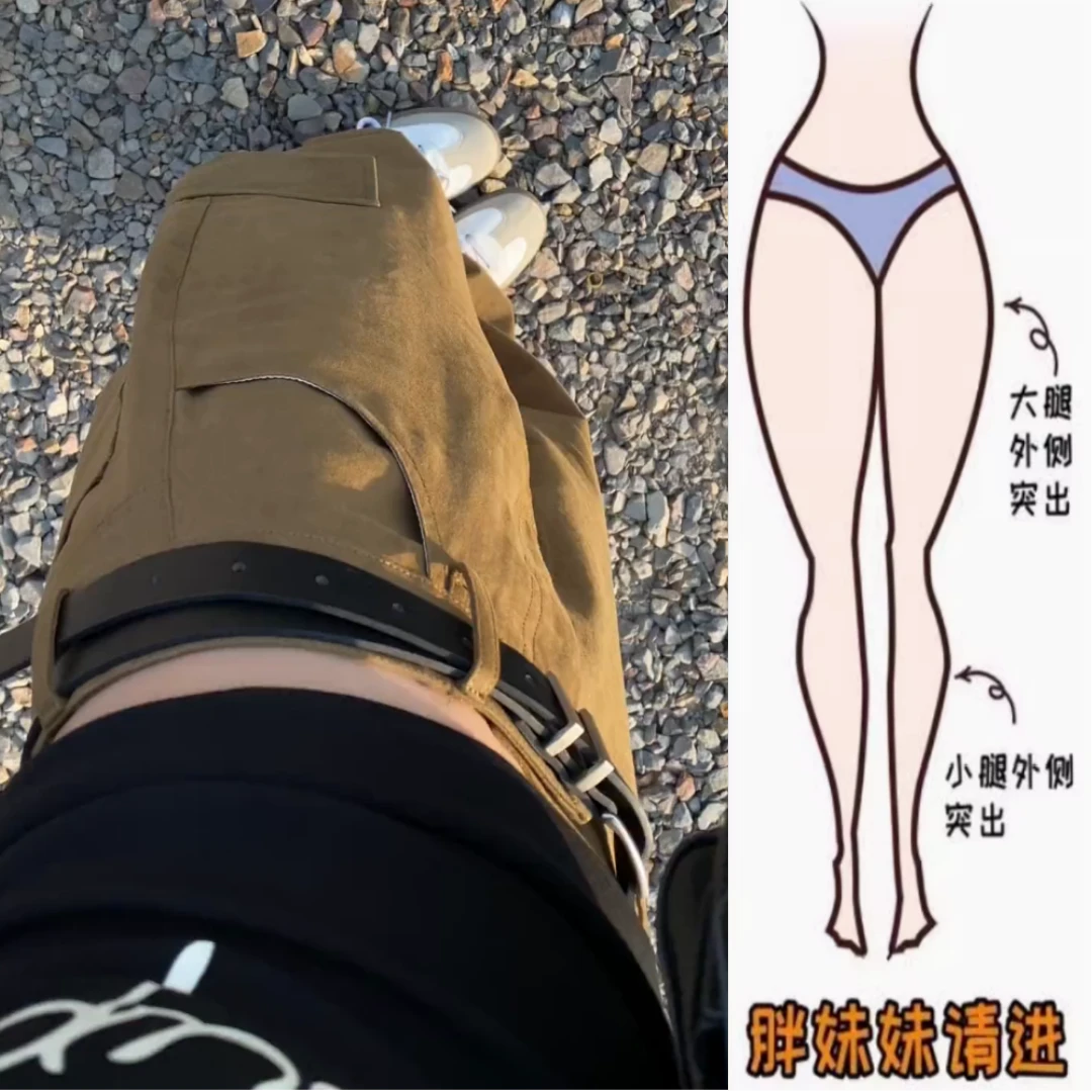 景倩妮咖色直筒工装休闲裤子女2025年春季新款爆款显瘦窄版阔腿裤