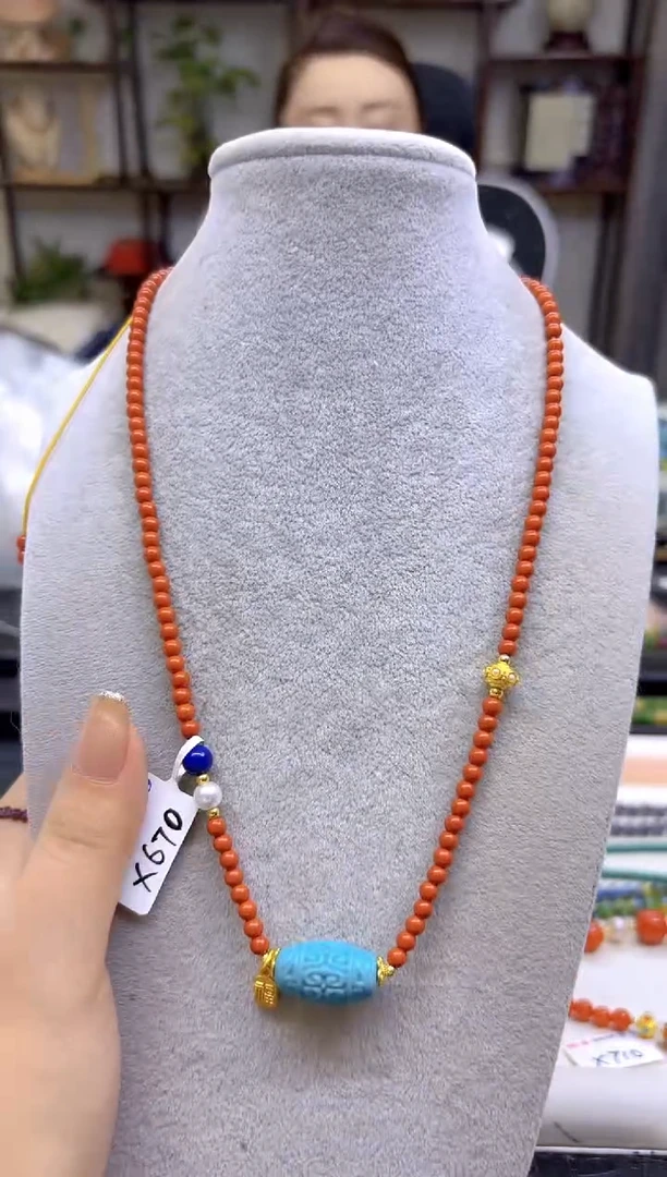 南红玛瑙未镶嵌项链DIY款X670