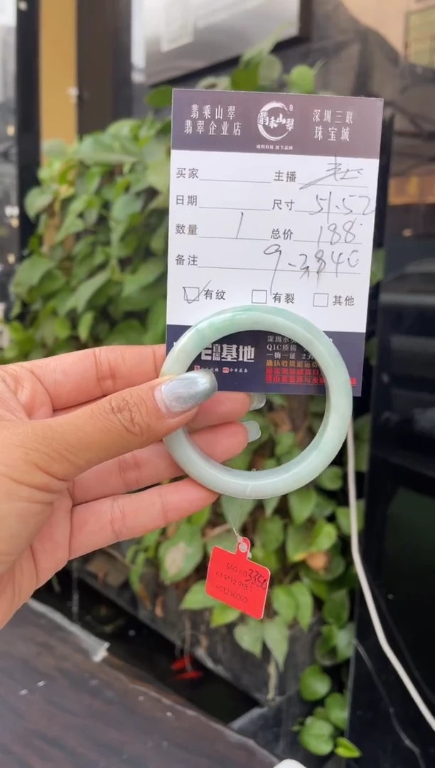 【闪购商品】翡翠手镯未镶嵌C 51-52正圈9-3840