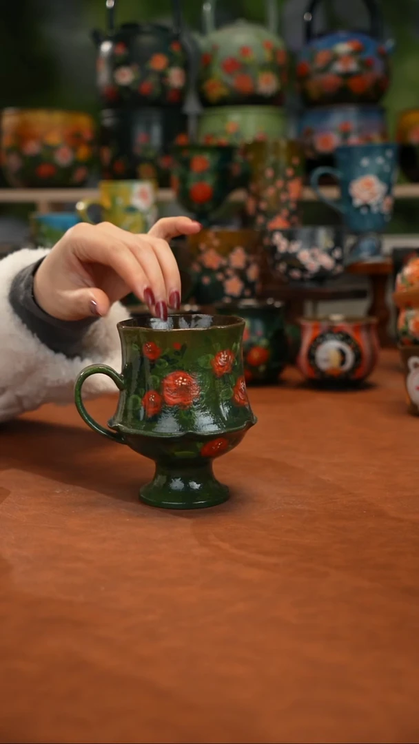 紫砂油画手绘釉下彩