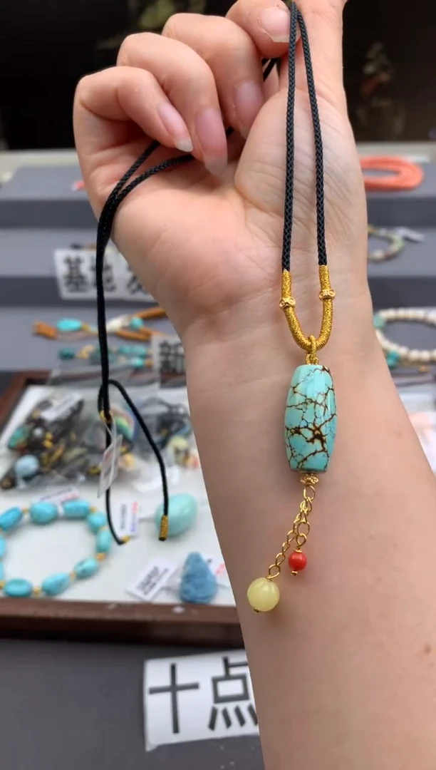 未镶嵌绿松石锁骨链茜.C110