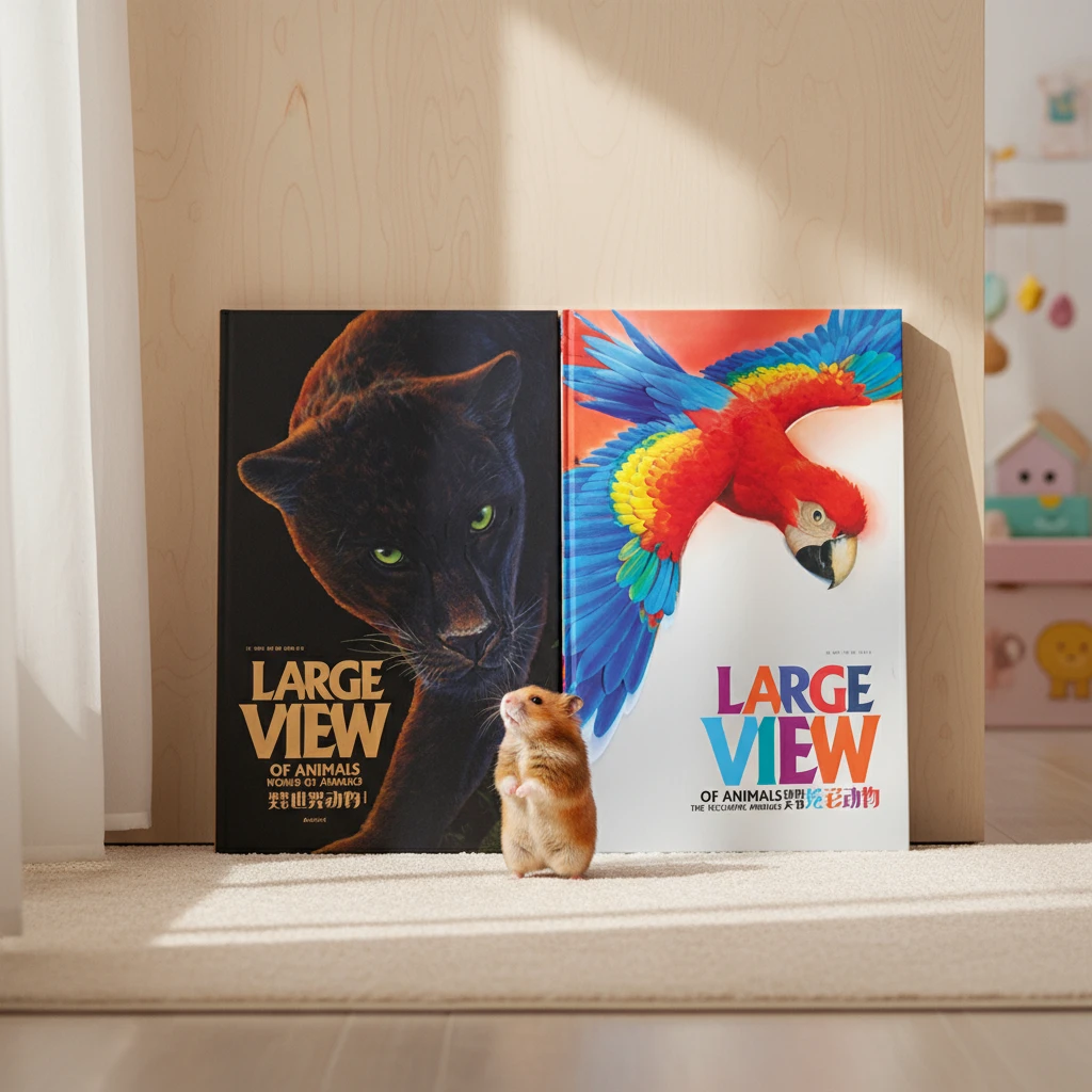 动物大书地板大绘本翻翻炫彩手绘早教启蒙0-3岁幼儿园书籍宝宝