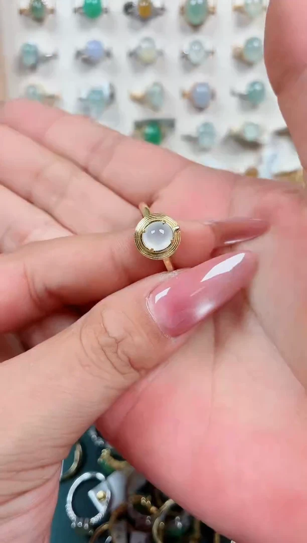 银S925镶嵌戒指翡翠.