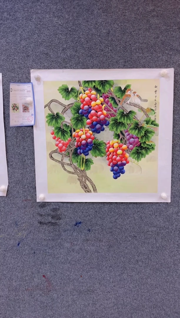 【闪购商品】国画1.20-黄春香葡萄斗方21
