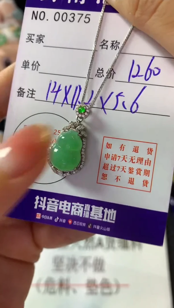 颈饰银S925镶嵌翡翠翡翠