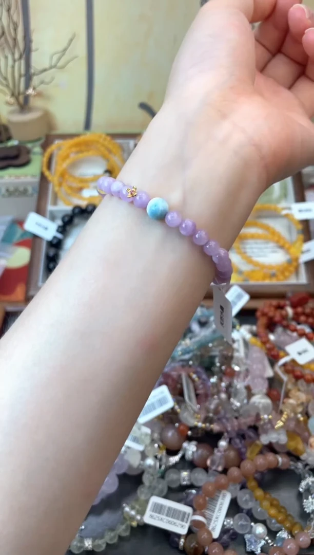 手串锂辉石银S925镶嵌318手串