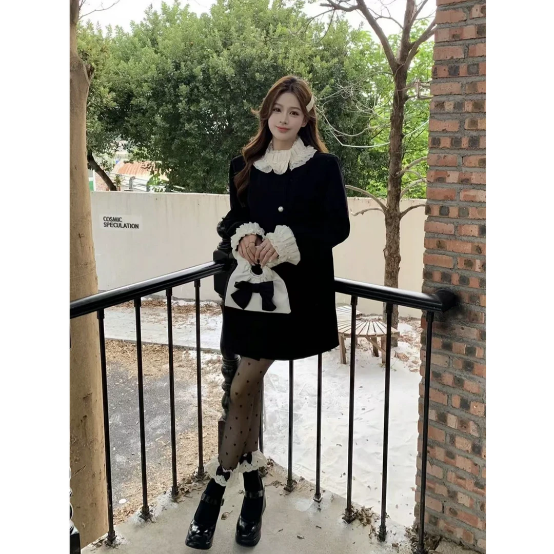 2025秋冬名媛小香风外套宽松甜美珍珠花边高级感夹女上衣ff5802