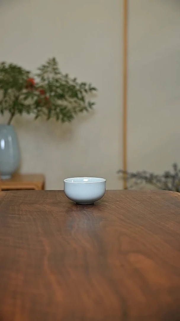 老*福杯 天青 微瑕 朱家款