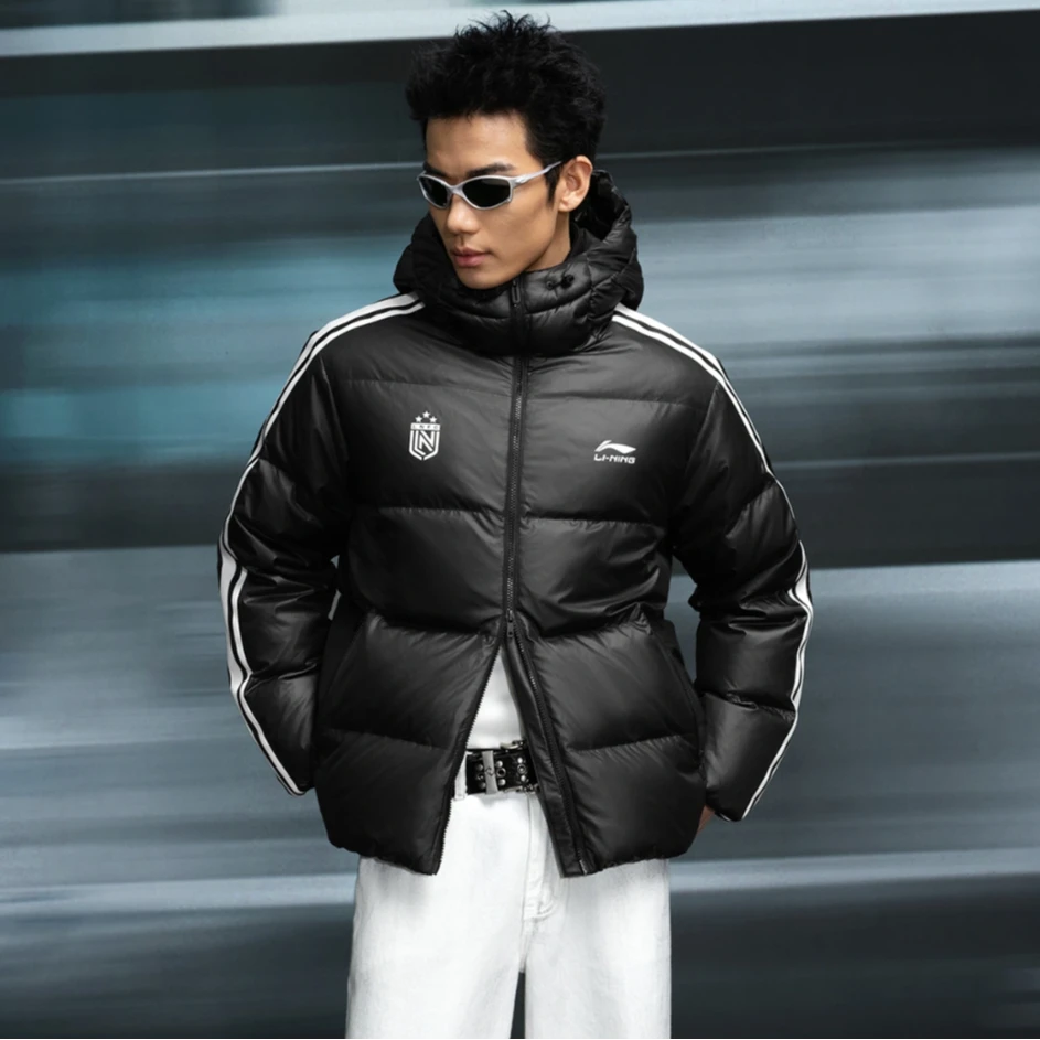 李宁短款短羽绒服男士女士防泼水情侣抗静电运动服AYMV519