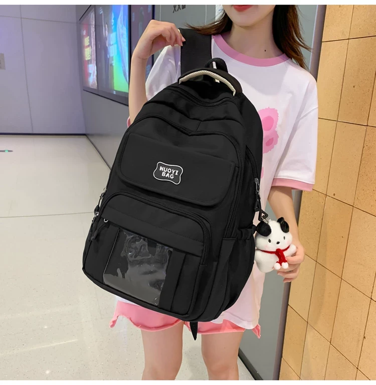 高中生初中生高品质高质量百搭大容量书包痛包时尚双肩包8114