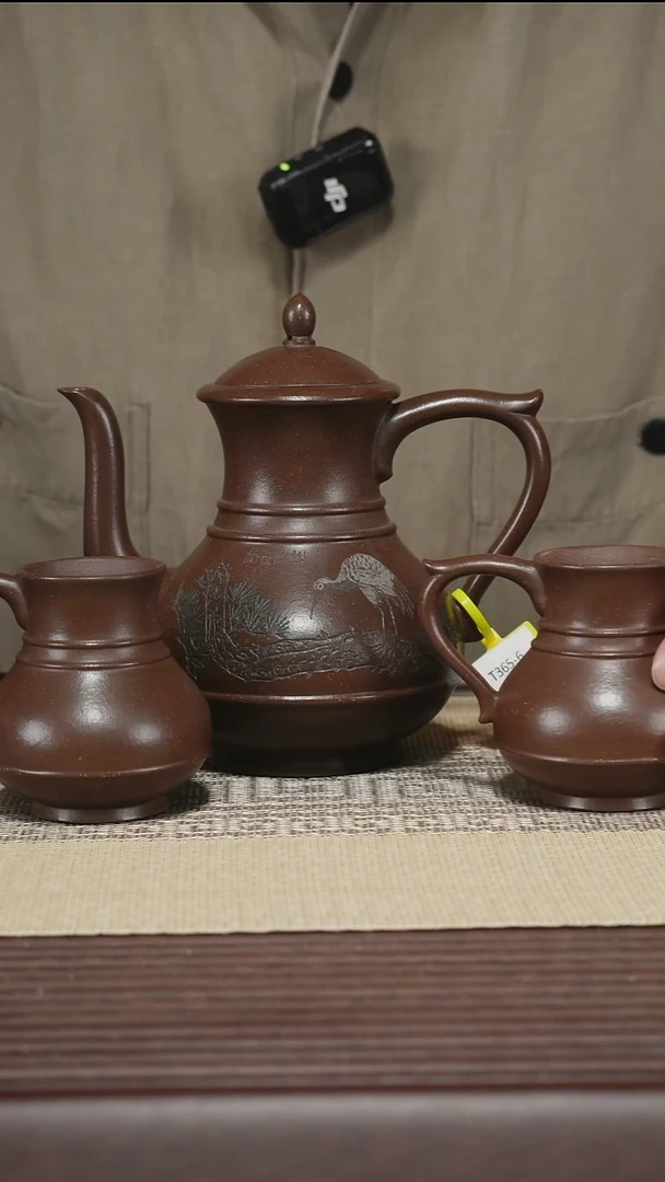 茶壶紫砂T365 黑墩头 青天套组 400cc 杯130cc