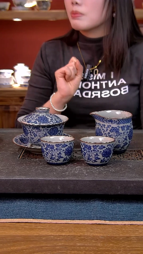 简装家用款4件套 老陶泥开片纹陶瓷茶具