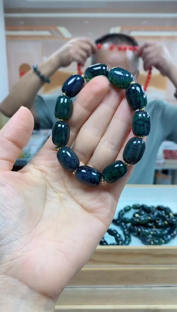 未镶嵌手链玛瑙/玉髓甘文桶珠玛瑙手串