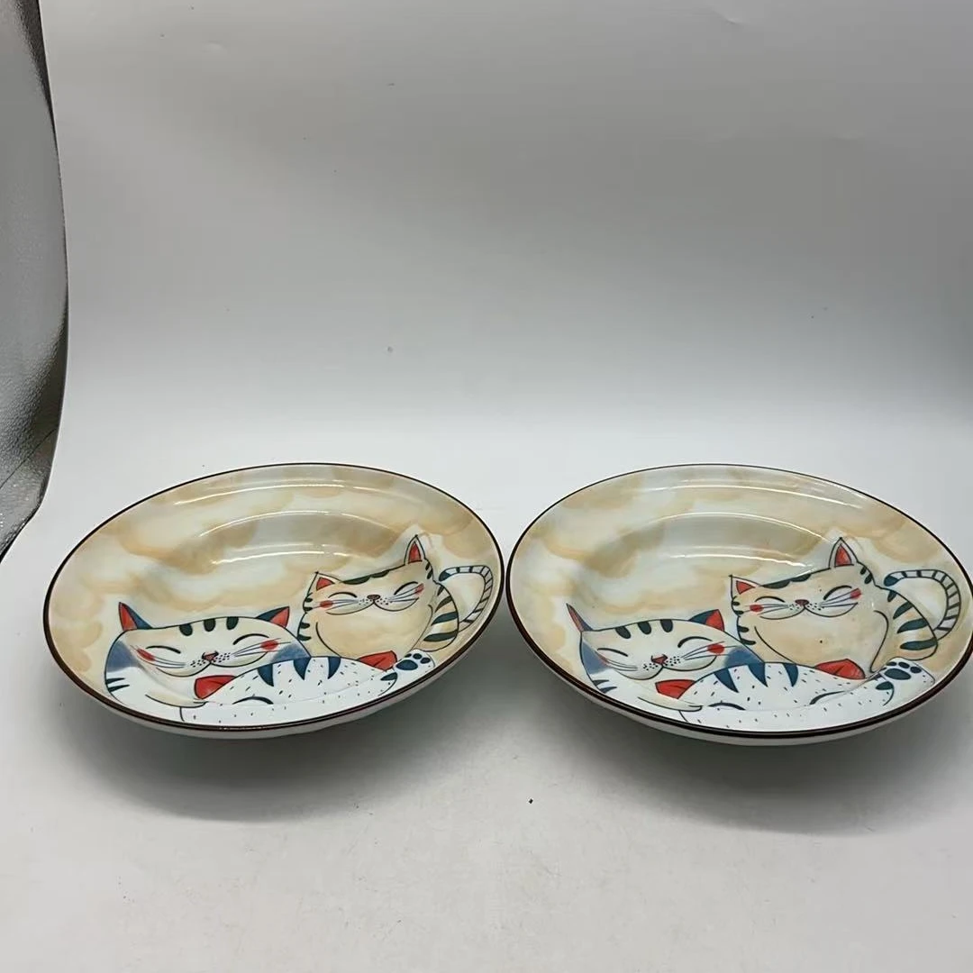 6042 圆盘2个（口径22.5高4）陶瓷餐具B100