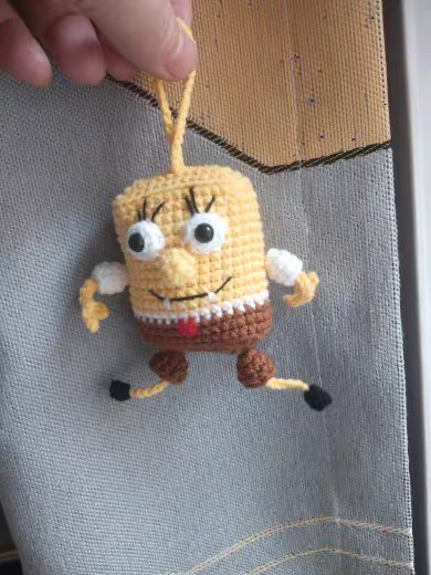 【成品】海绵宝宝创意毛线玩偶钥匙扣礼物