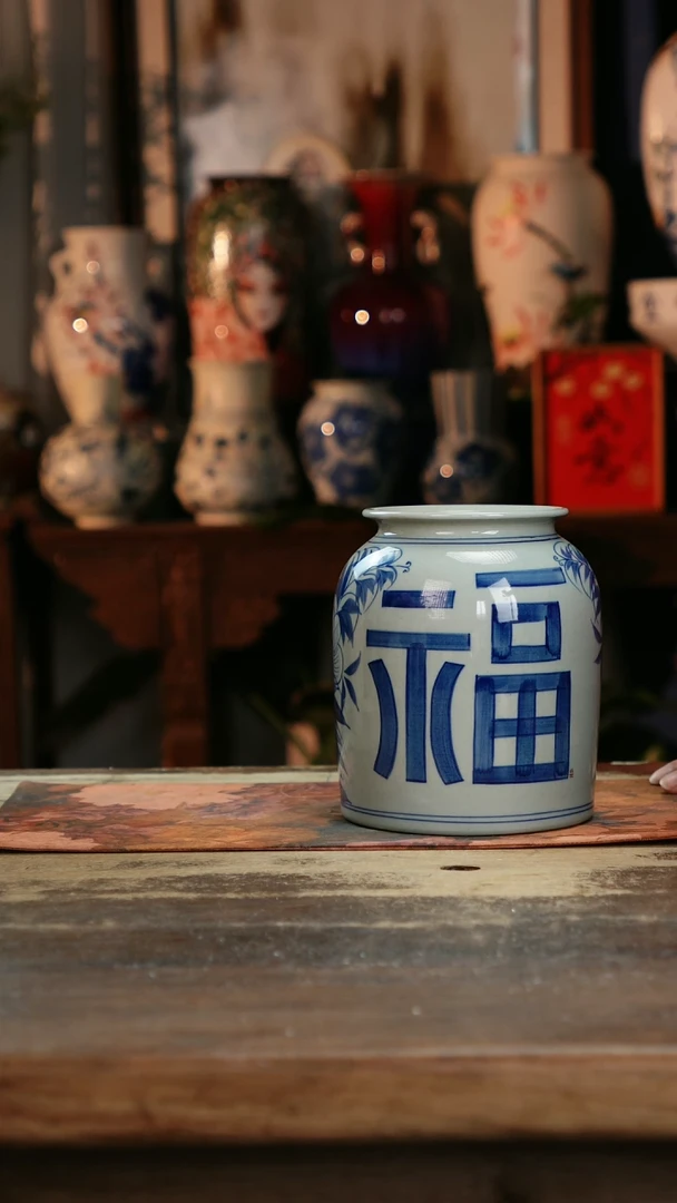 【闪购商品】瓷片景德镇纯手工釉下彩精品花瓶