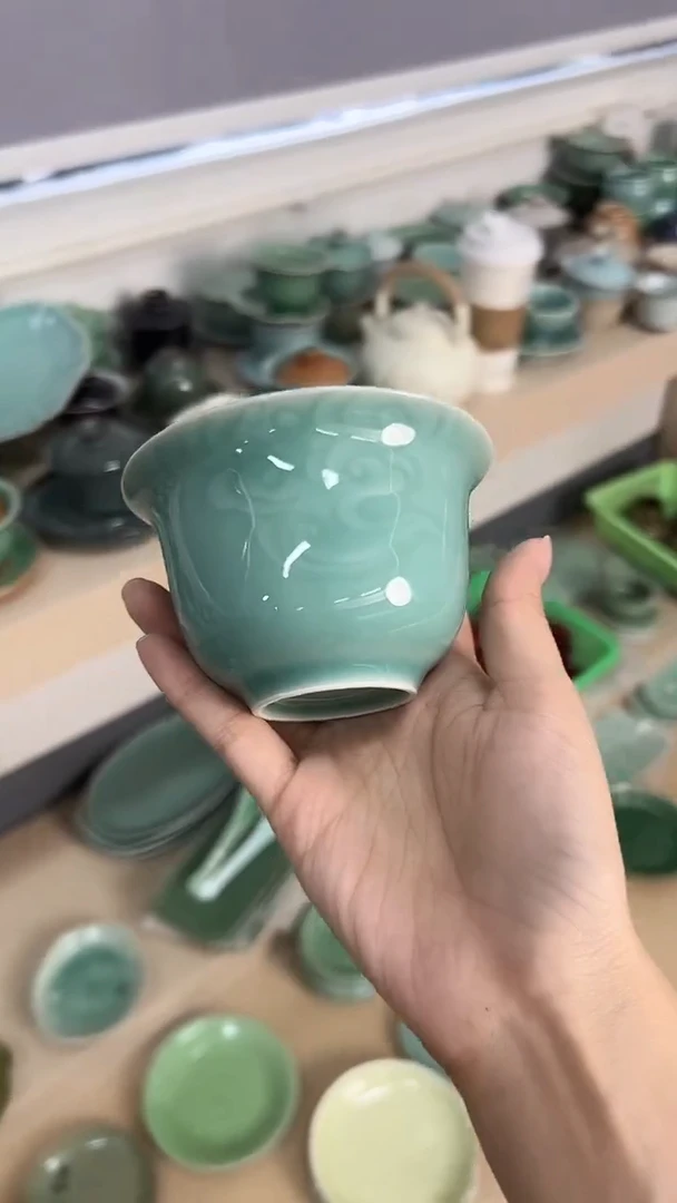 龙泉云间青瓷小米茶器