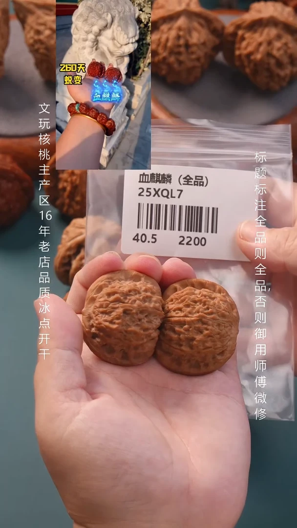 把件文玩核桃40.5血麒麟全品1号