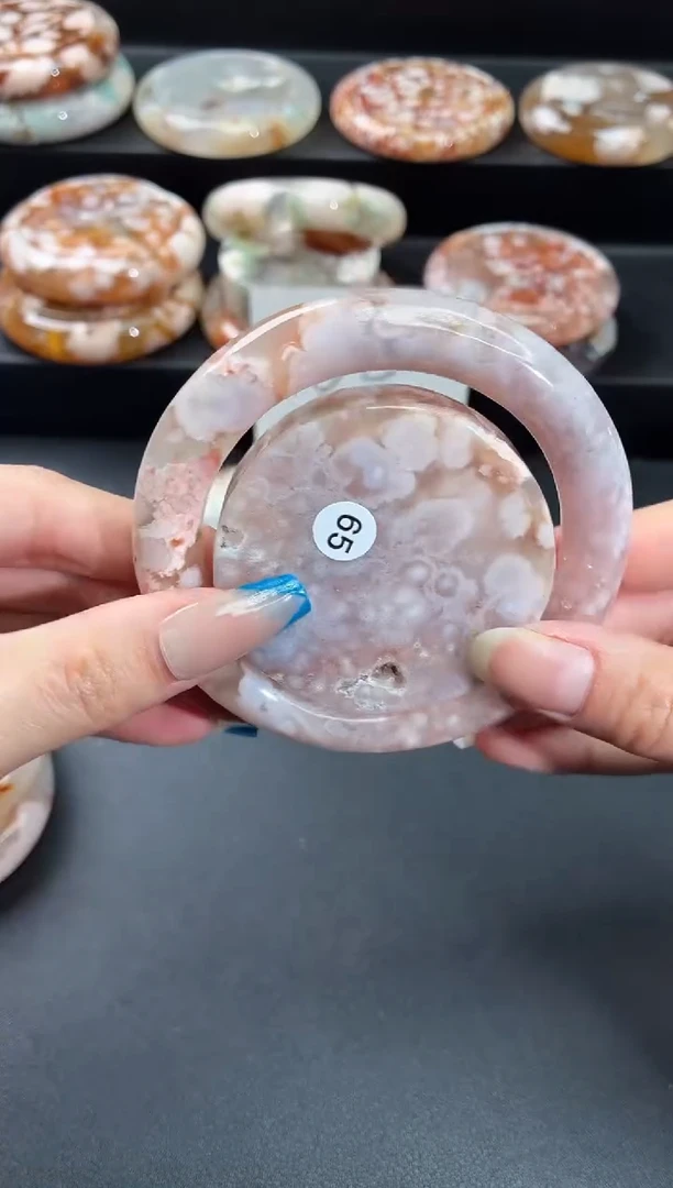 手镯玛瑙/玉髓未镶嵌石英质玉60圈59/60带(赠送镯心)