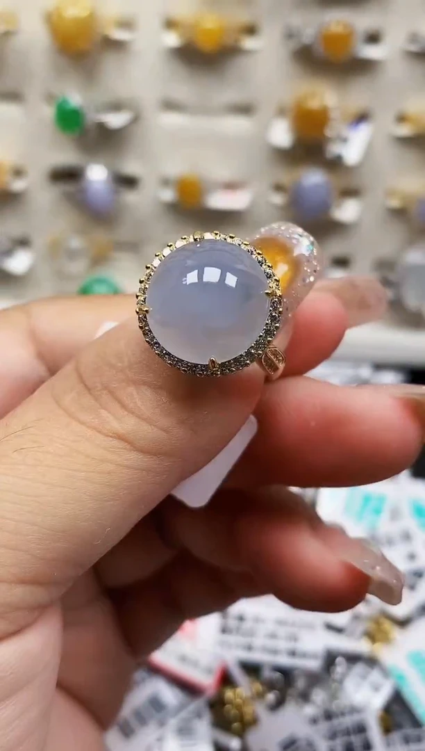 银S925镶嵌戒指翡翠0148