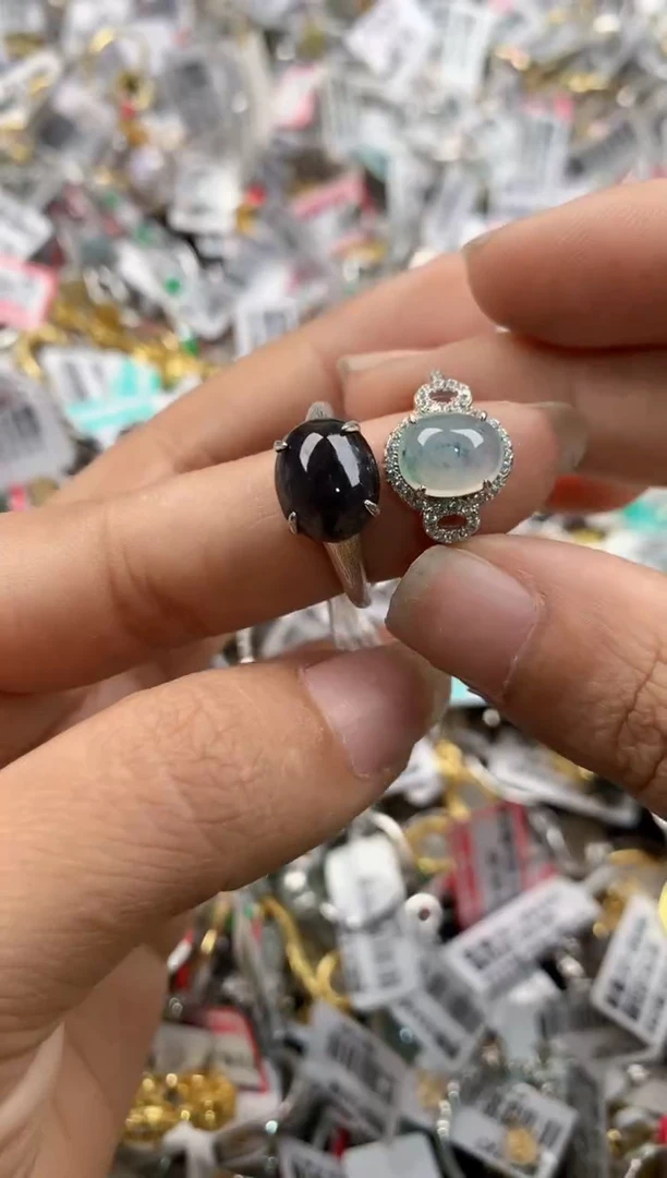 银S925镶嵌戒指翡翠888    6