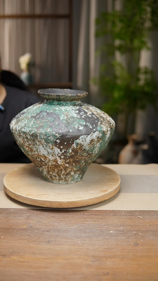 【闪购商品】陶瓷 花器涂鸦绿大飞碟