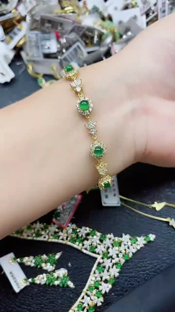 银S925镶嵌戒指翡翠1