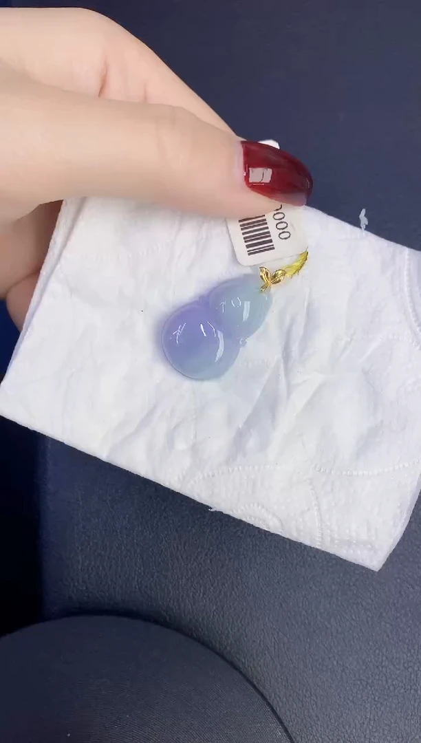 颈饰18K金镶嵌翡翠缅甸天然翡翠A货