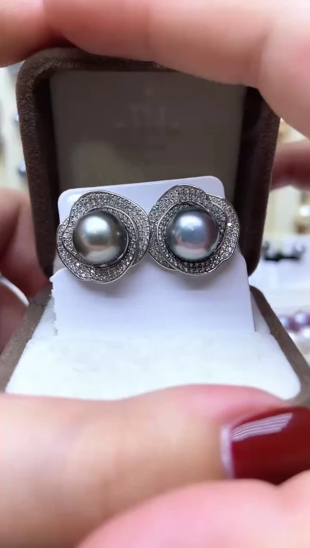 【闪购商品】海水珍珠耳钉银S925镶嵌1