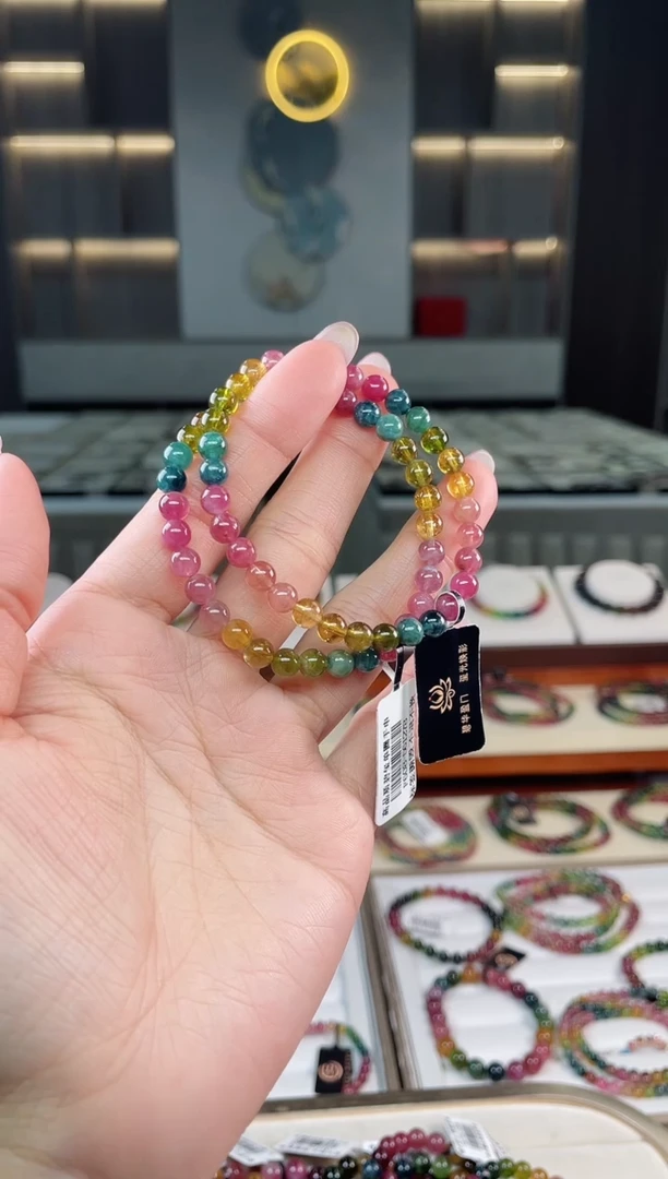 未镶嵌老矿碧玺单圈手串5mm+碧玺（多样性发一条）T