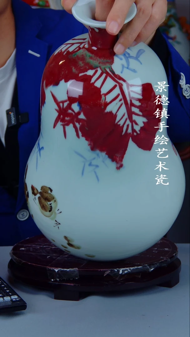 瓶陶景德镇手工手绘陶瓷摆件21