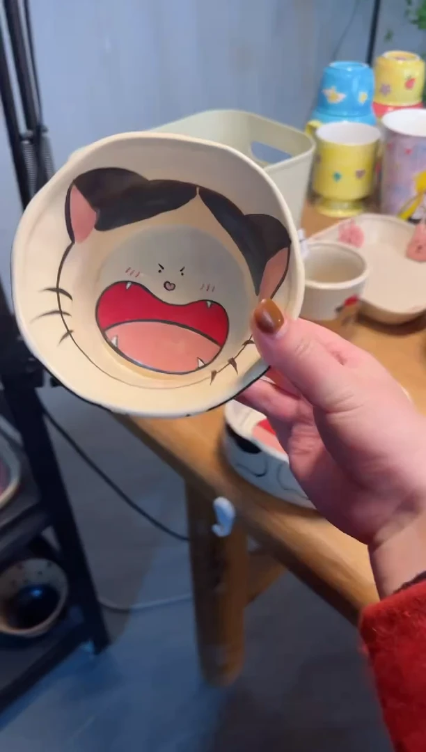 【闪购商品】猫咪果篮高温瓷器