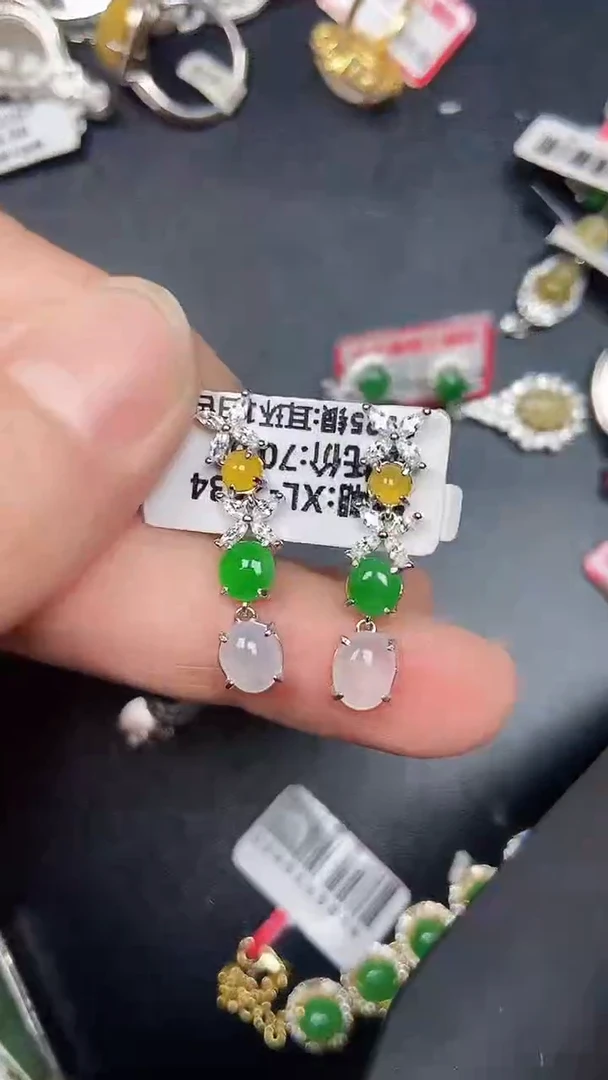 银S925镶嵌戒指翡翠3390