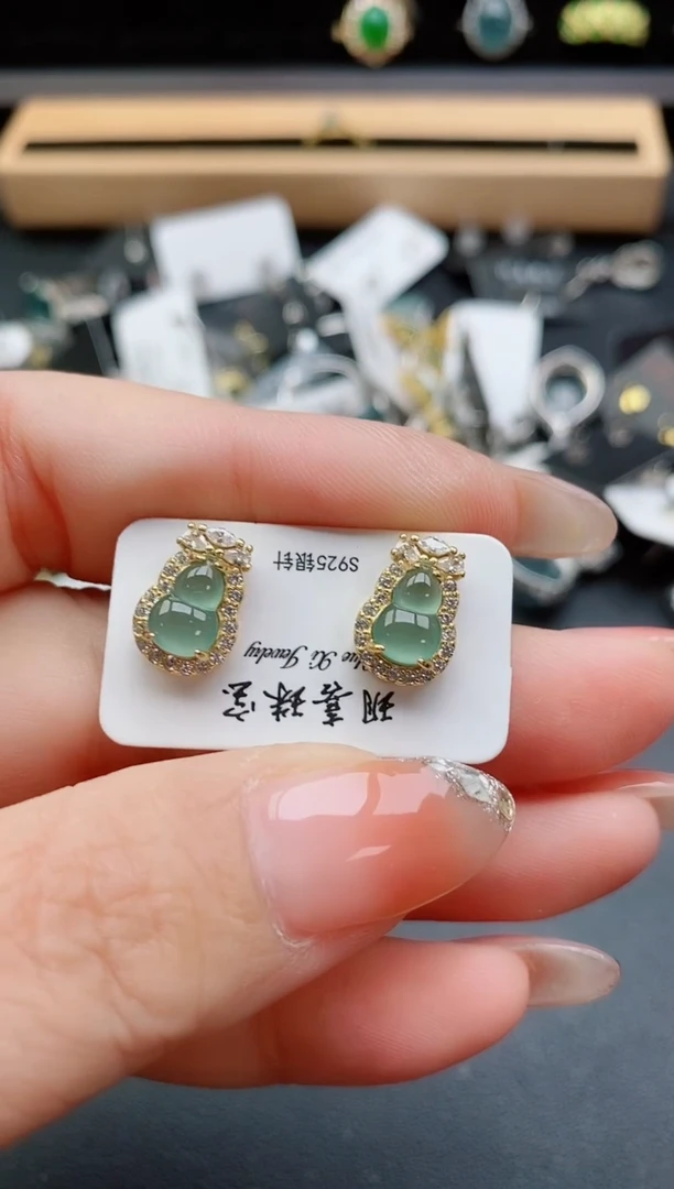 银S925镶嵌戒指翡翠1