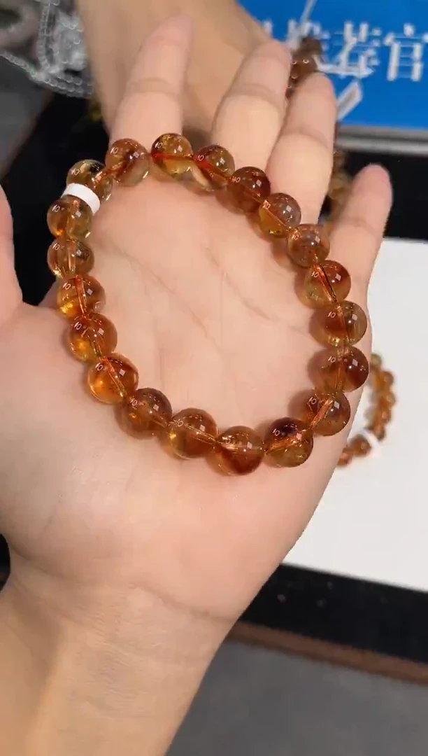 未镶嵌手链水晶8号巴西黄水晶单圈10mm