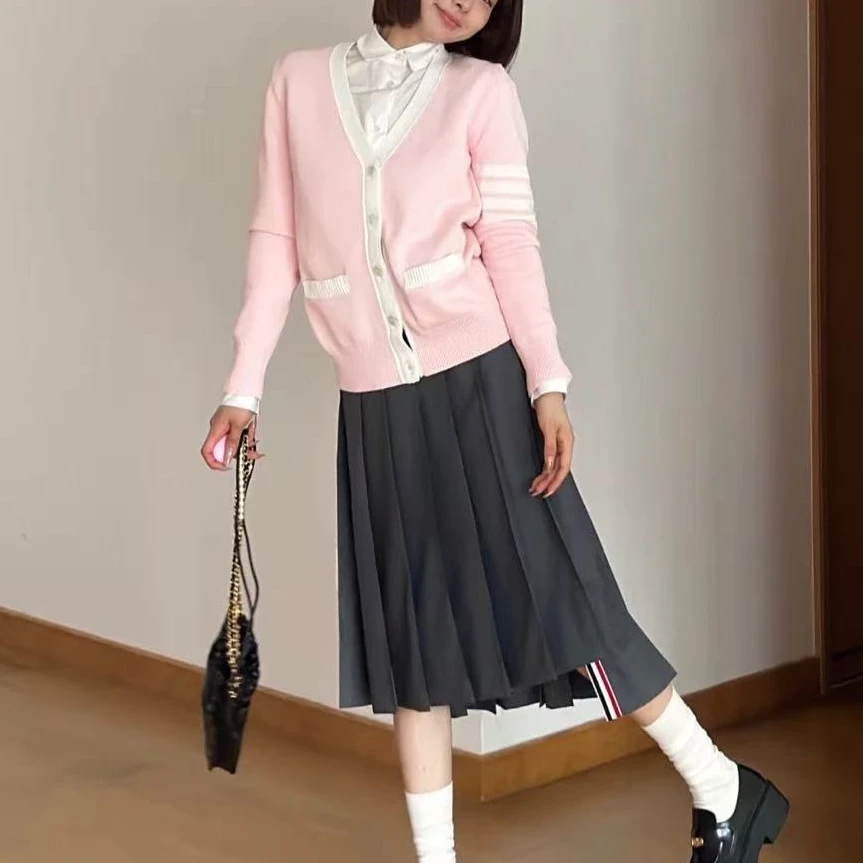 99新 THOMBROWNE 012156  经典四杠印花针织开衫  3码