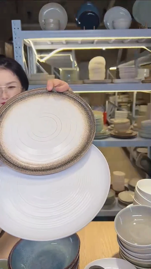瓷65外贸尾货高温釉下彩陶瓷餐具默认微瑕