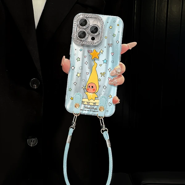 星星人适用苹果15华为vivo/oppo小米iPhone16pro精孔流星纹手机壳