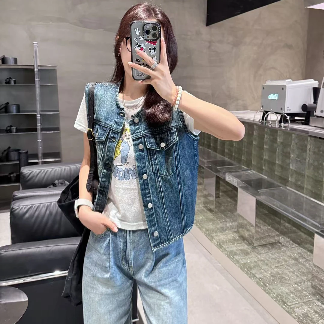 马夹-M506工装风牛仔马甲