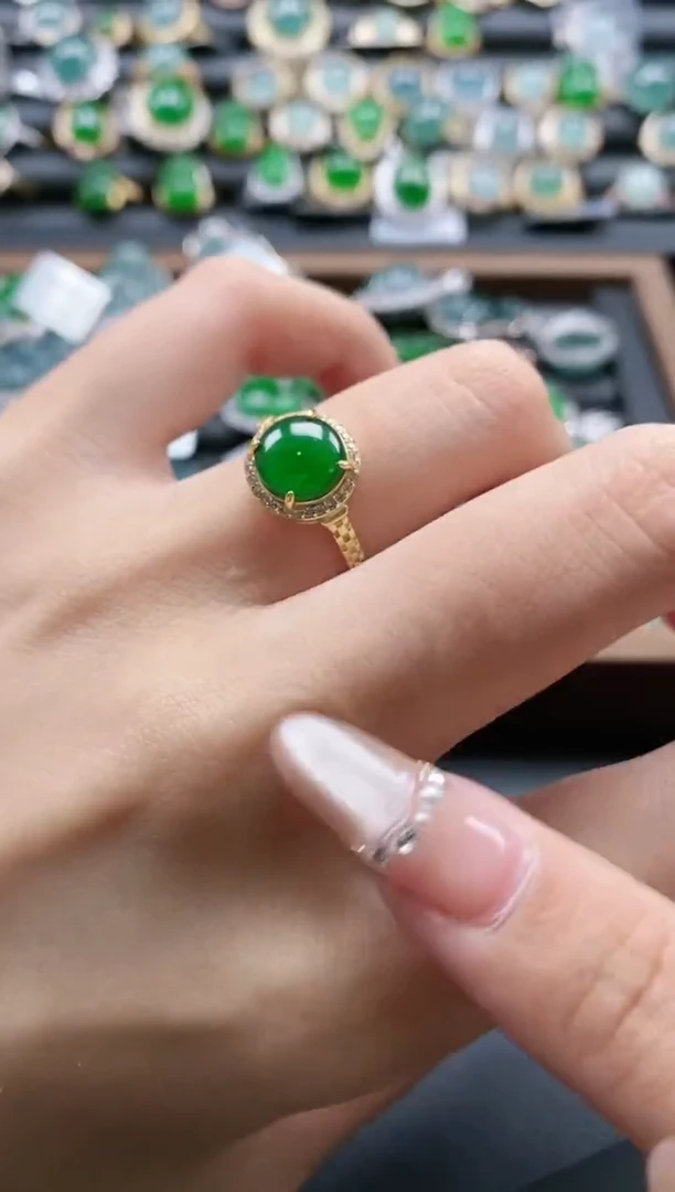 【闪购商品】翡翠戒指银S925镶嵌51511