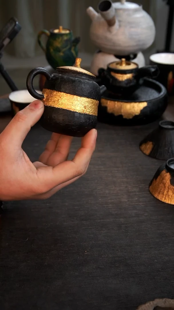 【闪购商品】其他大漆黑金壶099小康茶器